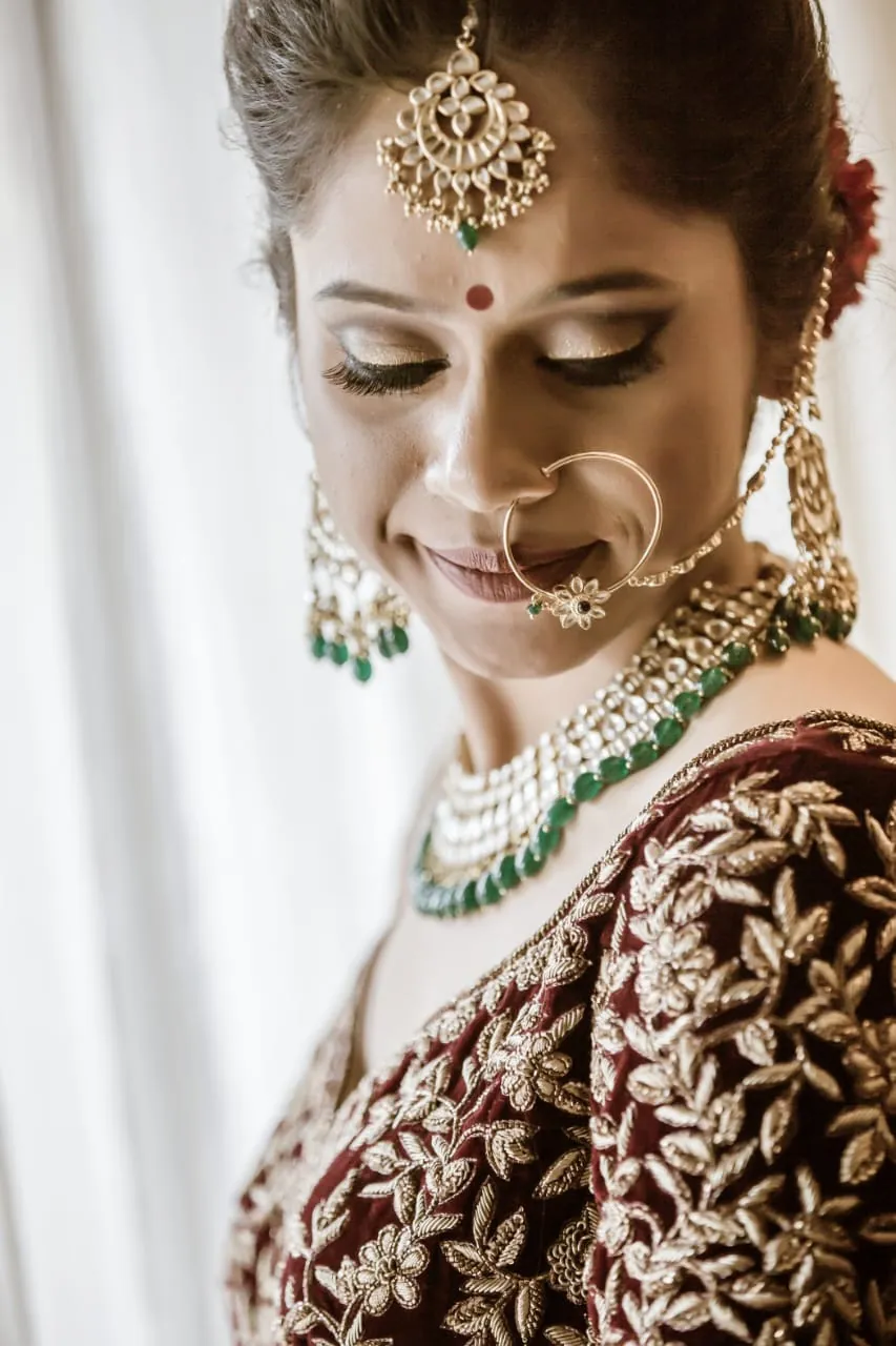Bridal close-up portrait, wedding photography Prayagraj