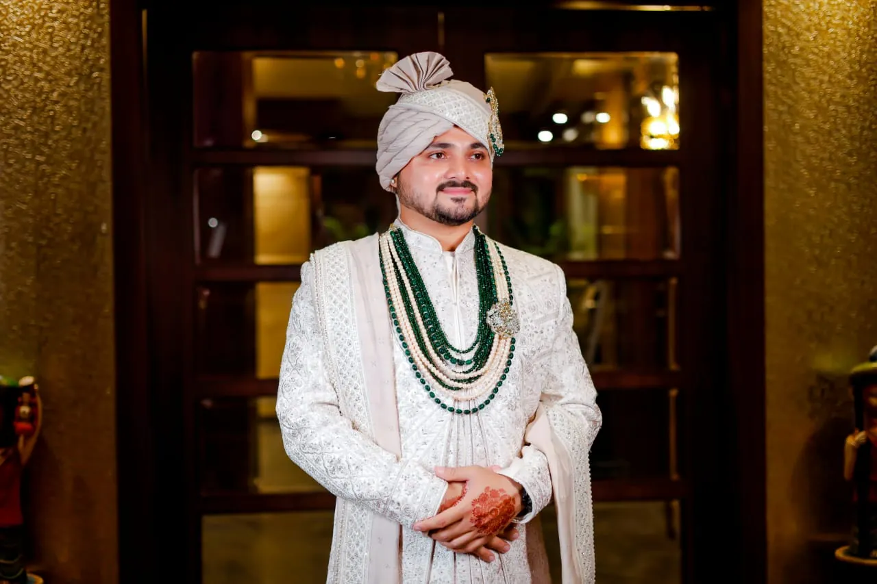 Groom portrait — wedding photography in Prayagraj by New Flash Lite